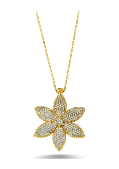Çiçek Model Zirkon Taşlı Hayalet Kolye (498564575)