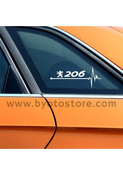 Peugeot 206 Için Kalp Atışı Ritim Oto Sticker (2 Adet)