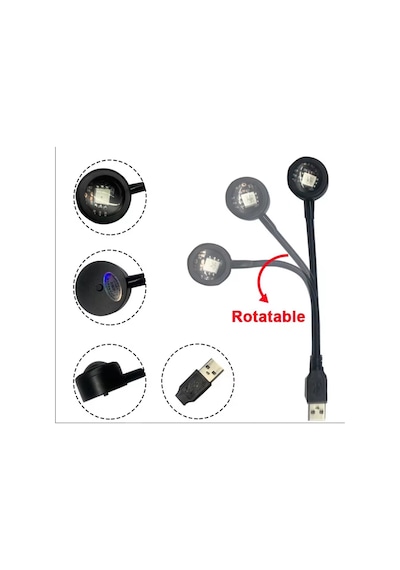 Usb Led Rainbow Projektör Lambası Fotoğraf Çekim Işığı Dekoratif Işık Amber - Beyaz - Mavi