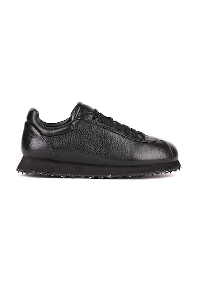 Shoetyle - Hakiki Deri Siyah Renk Günlük Erkek Sneaker - 666-10-110-1651