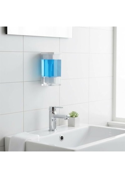 Duvara Monte Sıvı Sabunluk Şeffaf Hazneli Beyaz Sabun Ve Deterjan Dispenseri Mutfak Ve Banyo Kullanımı Çok Renkli