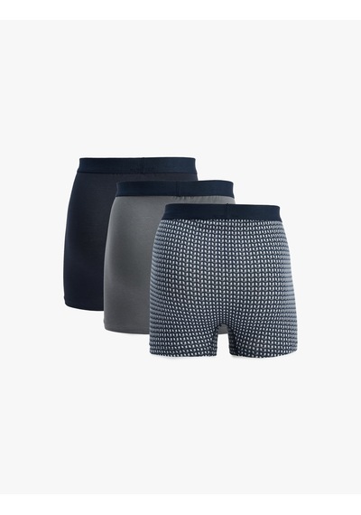 Koton Pamuklu Desenli 3'lü Boxer Seti Bej Desenli 6slm90018mk Ekru Desenli