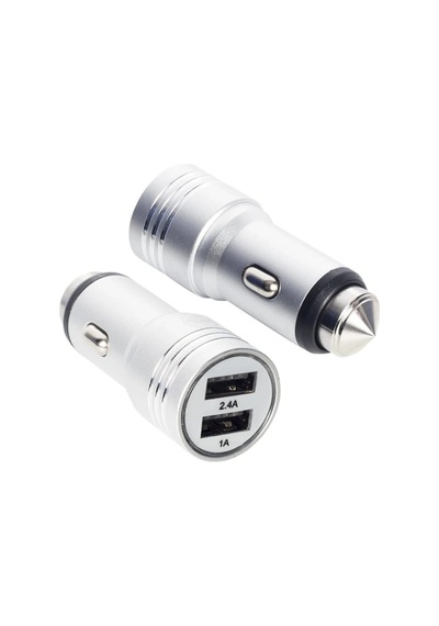 Araç Çakmaklık Şarj Aleti Çift Usb Girişli Hızlı Şarj 2.4A Gri