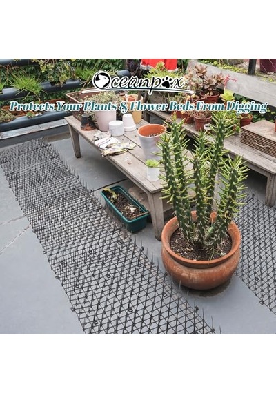 2 M Scat Mat, Kediler İçin Sivri Uçlu, Dikenli Şeritler Ağ Kazma Durdurucu Dış Mekan Spike Caydırıcı Mat, 78" X 11"