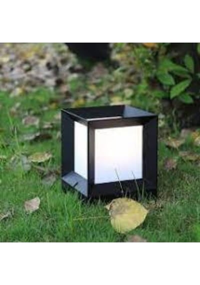 Sekizgen Led Kare Küp Dekoratif Bahçe Aydınlatma Armatürü Dış Mekan Sl 1903 Siyah