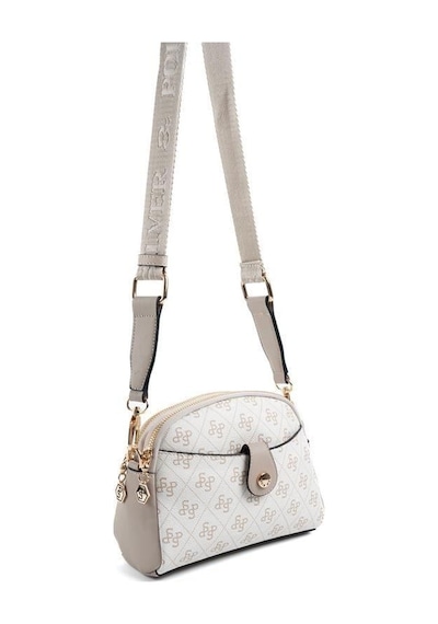 Silver Polo Sp1144 Kadın Çapraz Çanta Monogram Bej-kum