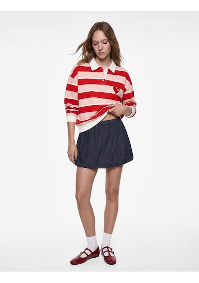 Koton Polo Yaka Düğmeli Uzun Kollu Oversize Kalpli Çizgili Sweatshirt Ekru Çizgili 6sal10437ık Ekru Çizgili Koton Polo Yaka Düğmeli Uzun Kollu Oversize Kalpli Çizgili Sweatshirt Ekru Çizgili 6sal10437ık Ekru Çizgili