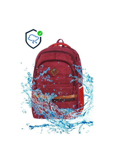 Su Gecirmez Cordura Kumas Punterez Dikisli Laptop Ve Suluk Bolmeli Gunluk Ve Okul Sirt Cantasi Bordo