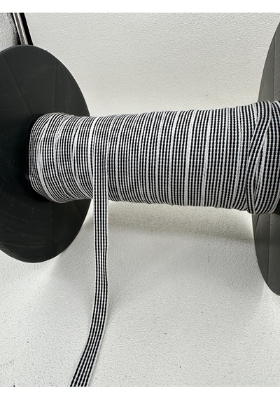 1 Cm Çizgili Şerit-5 Metre-beyaz/siyah