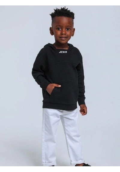 Jack Lions Erkek Bebek Pamuklu Orta Kalınlıklı Kapüşonlu Sweatshirt-14745 Siyah