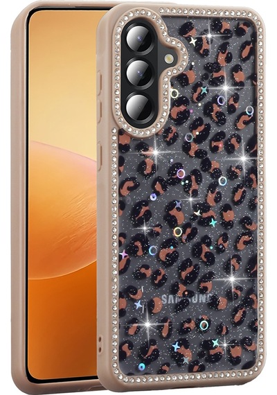 Nihcase Samsung Uyumlu Galaxy A56 5g Kılıf Azra Taşlı Simli Kapak