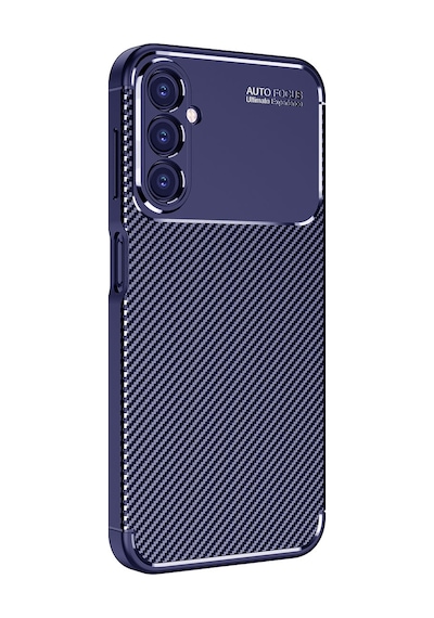 Adige Samsung Galaxy A36 Uyumlu Kılıf Negro Karbon Desen Silikon Lacivert