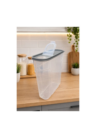 3'lü 6 Litre Premıum Erzak Saklama Kabı Seti Şeffaf