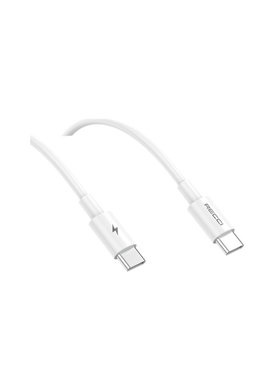 Recci Rc106e Gan Teknolojili Hızlı Şarj Başlığı Type-c To Type-c Pd 25w Kablolu Şarj Seti Beyaz