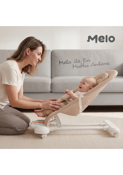 Melo 3in1 Piyanolu Oyuncaklı Tekerlekli Sallanabilir Ana Kucağı