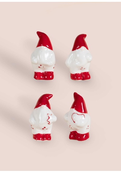 The Mia Yılbaşı Ağacı Süsü Şanş Cücesi 4lü Set 4x4x7 Cm 4 Adet