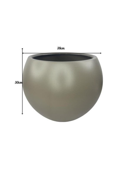 Küre Yuvarlak Top Vazo Dekoratif Saksı Mokka 38 30cm