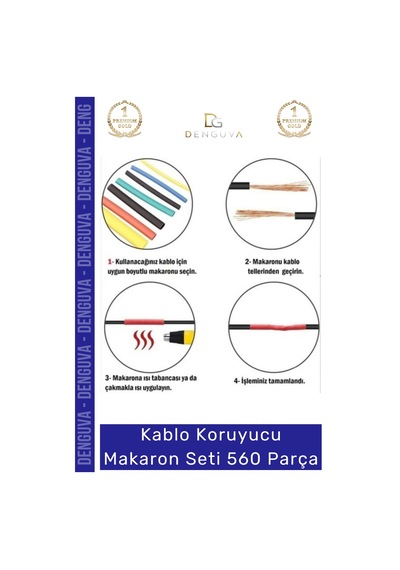 Makaronseti Isı Büzüşmeli Daralan Kablo Koruma Elektriksel İzolasyon Termal Makaron Seti 560 Parça