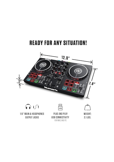 Numark Party Mix Iı Dj Kontrol Ünitesi / 2 Güverte, Dj Mikser, Dokunmatik Kapasitif Tekerlekler, Entegre Ses Arabirimi