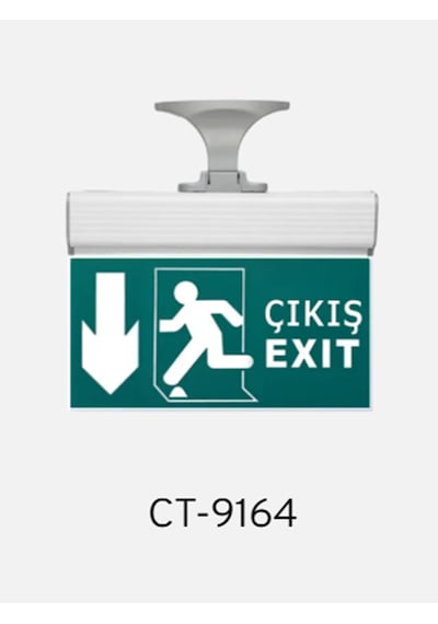 Cata Ct-9164 3w Şarjlı Exıt Acil Çıkış Armatürü Aşağı Ok Yönlendirmeli 3 Saat
