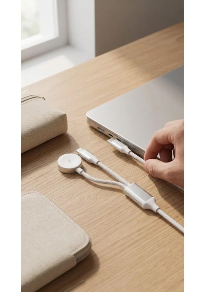 100w Destekli Naylon Örgülü Kablo, Çoklu Şarj Kablosu Usb C To C/yıldırım/manyetik Saat Uyumlu