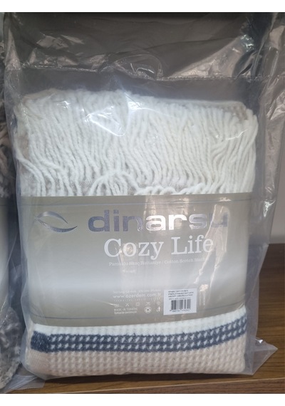 Dinarsu Cozy Life Skoç Tv Battaniyesi 130 X170cm Cunda Bej Lacivert Lacivert - Krem