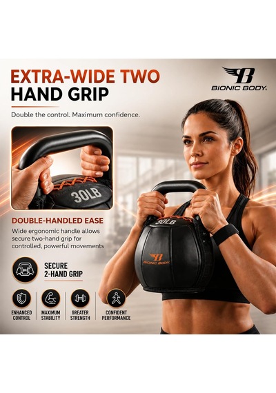Halter, Kondisyon, Güç Ve Çekirdek Antrenmanı İçin Saplı Yumuşak Kettlebell 30 Lb Bbkb-30