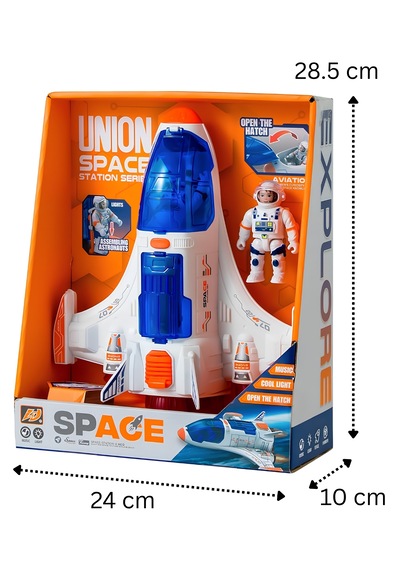 Uzay Gemisi Ve Astronot - Açılabilir Bölmeli Oyuncak Uzay Roketi, Uzay Mekiği 01
