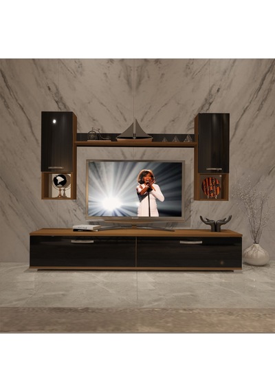 Decoraktiv Eko 5da Mdf Std Tv Ünitesi Tv Sehpası Ceviz - Siyah