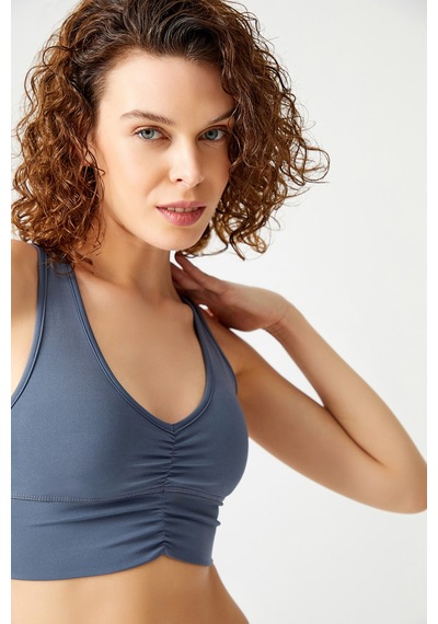 Los Ojos Antrasit Hafif Destekli Kaplı Önü Büzgülü Crop Top Büstiyer Low Scoop Antrasit Los Ojos Antrasit Hafif Destekli Kaplı Önü Büzgülü Crop Top Büstiyer Low Scoop Antrasit