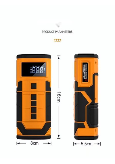 A-5577 8000mah Akü Takviyeli Şişirme Kompresörü - Led Ekranlı Sco
