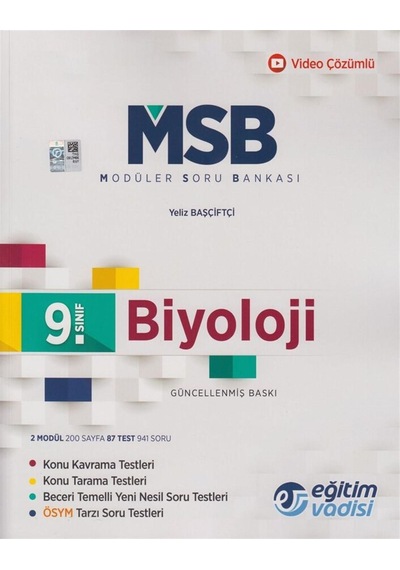 9.Sınıf Biyoloji Msb Modüler Soru Bankası -  Eğitim Vadisi
