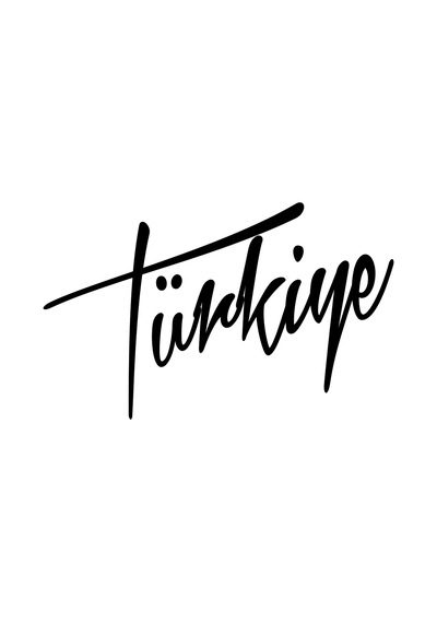 Türkiye Yazılı Sticker17x17 Cm Siyah