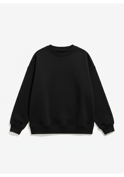 Seabubbles Baskısız Basic Çocuk Sweatshirt SIYAH