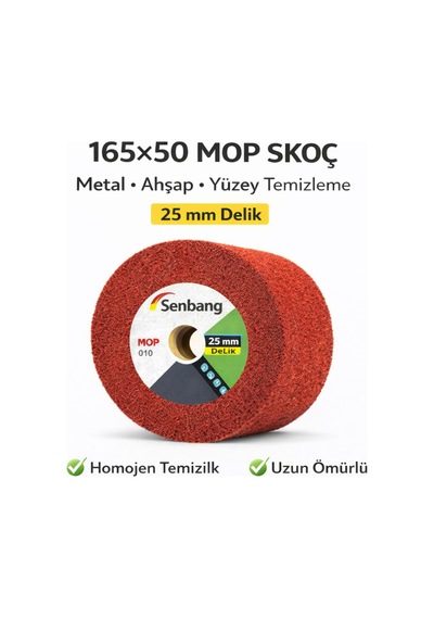 Senbang 165x50 Mop Skoç Zımpara Disk 25 Mm Delik Metal Ahşap Yüzey Temizleme