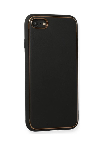 Newface Apple iPhone Uyumlu 7 Kılıf Coco Deri Silikon Kapak - Siyah