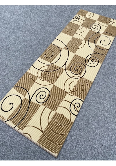 Saray Halı 10325 A 80x230 Kahve Krem Kesme Yolluk