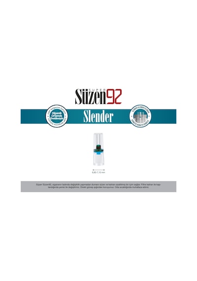 Süzen92 Sigara Ağızlığı Filtresi Slender 300'lü Ekonomik Paket + 1 Adet Taşıma Kutusu