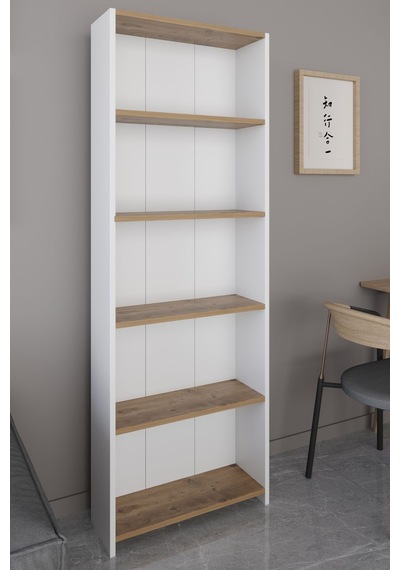 5 Raflı Kitaplık - Meşe
