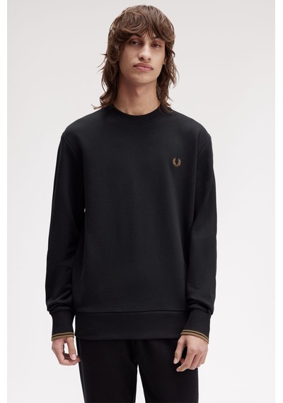 Fred Perry M7535 Crew Neck Erkek Sweatshirt Siyah