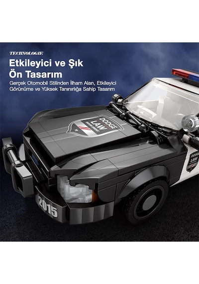 Reobrix Creator 816 Polis Arabası Crown Victoria Yaratıcı Yapı Blok Seti Building Blocks - 404 Parça