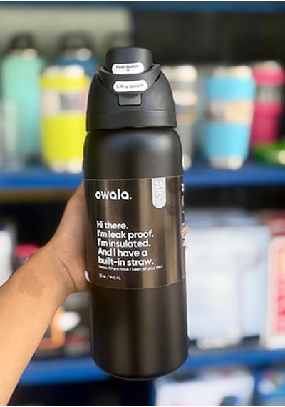 Owala 32 Oz 946 Ml Freesip Çift Katmanlı Paslanmaz Çelik Termos Kilitli Kapak Siyah