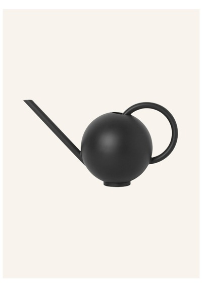 Ferm Living Lıvıng Orb Sulama Kabı, 2 L, Mat Boyalı Paslanmaz Çelik, Organik Tasarım Bahçe Kovaları Siyah