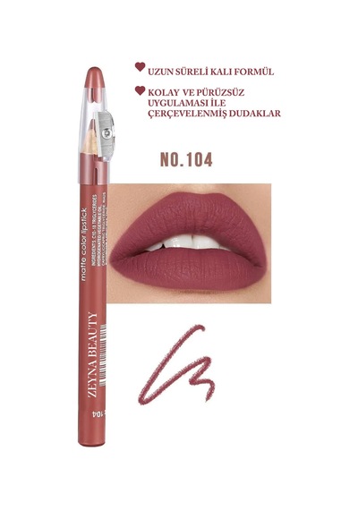 Jumbo Dudak Kalemi Suya Dayanıklı -matte Jumbo Lipliner Waterproof Bordo-104 - 702950126 Diğer