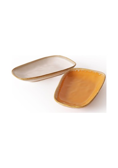 Shizen Sarı/krem Tetra Kayık Tabak 28 Cm 2 Adet Q46-q44 Çok Renkli