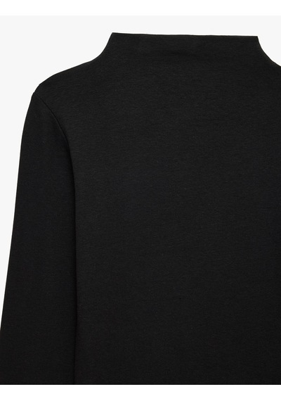 Koton Modal Karışımlı Slim Fit Dik Yaka Uzun Kollu Tişört Siyah 7wal10144ık Koton Modal Karışımlı Slim Fit Dik Yaka Uzun Kollu Tişört Siyah 7wal10144ık