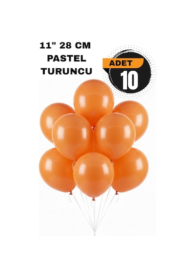 Pastel Balon 11 İnc 28 Cm Doğum Günü Parti Malzemeleri 10 Adet Turuncu