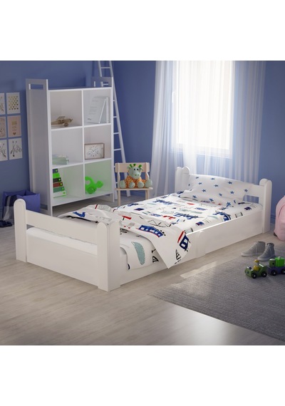 Tuliplifeyapımarket Tuliplife Montessori Karyola Beyaz Oval Köşe Çocuk Yatağı (525058569) Beyaz