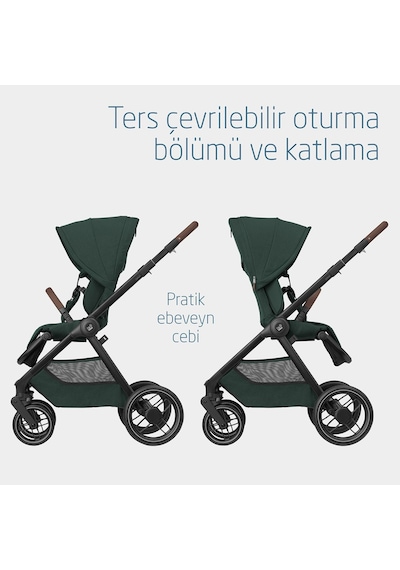 Maxi-Cosi Oxford Çift Yönlü Seyahat Sistem Olabilen Bebek Arabası - Twillic Green