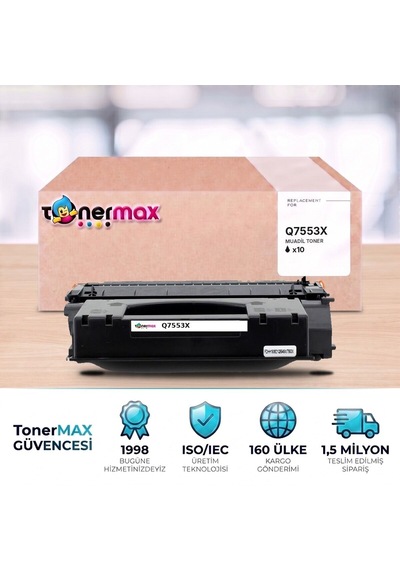 Hp Laserjet P2015dtn Muadil Toner Çipli Q7553x 10'lu 7.000 Sayfa